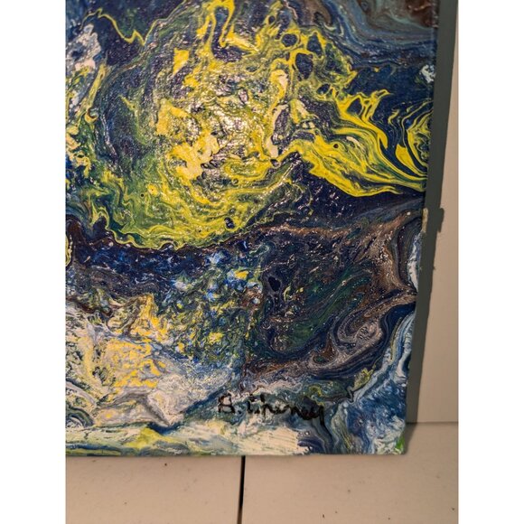 Abstract Acrylic Pour Painting On Canvas - Picture 3 of 4